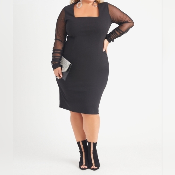 ASHLEY Stewart Mesh Paneled Bodycon Dress - Picture 6 of 6